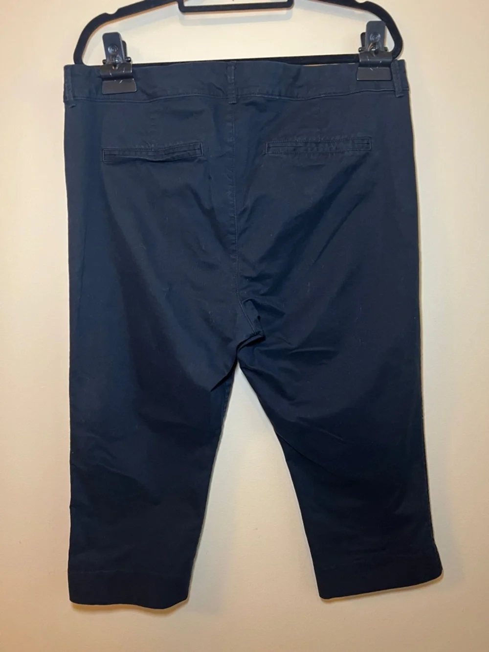 Old Navy Pixie Mid Rise Black Crop Pants Stretch Capri Size 16